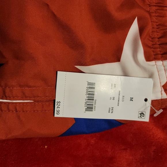 NWT MENS PATRIOTIC 2 front pocket one back pocket bathing swim trunks shorts MED - Picture 2 of 11
